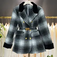 【A9172】毛呢外套女2025秋冬新款双面毛呢气质显瘦外套