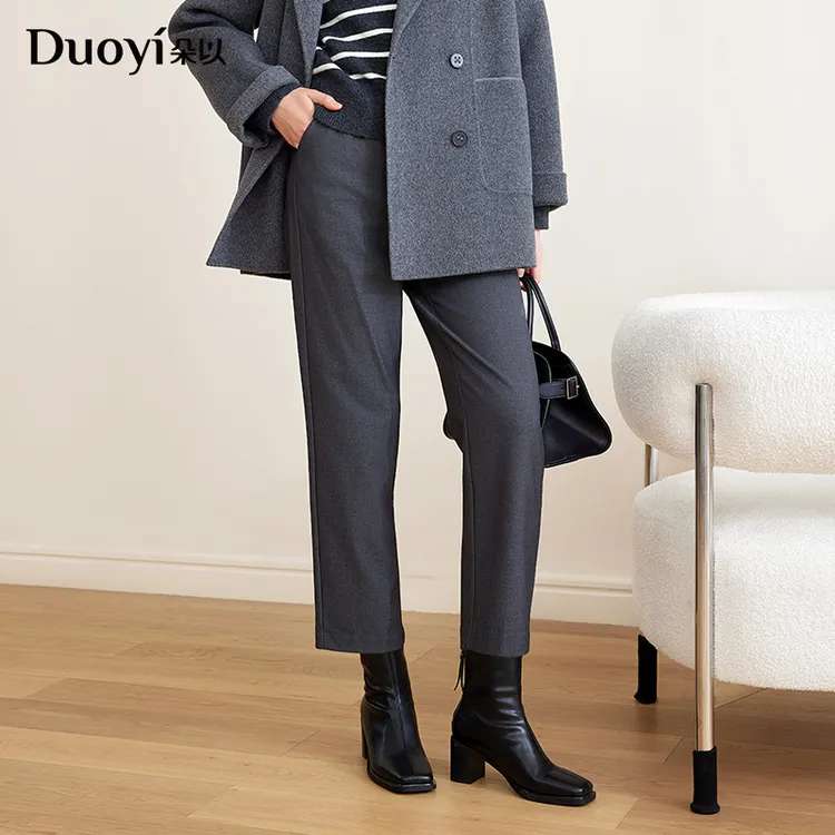 朵以2025冬季新款时尚通勤气质高腰显瘦烟管裤休闲裤39DD211070