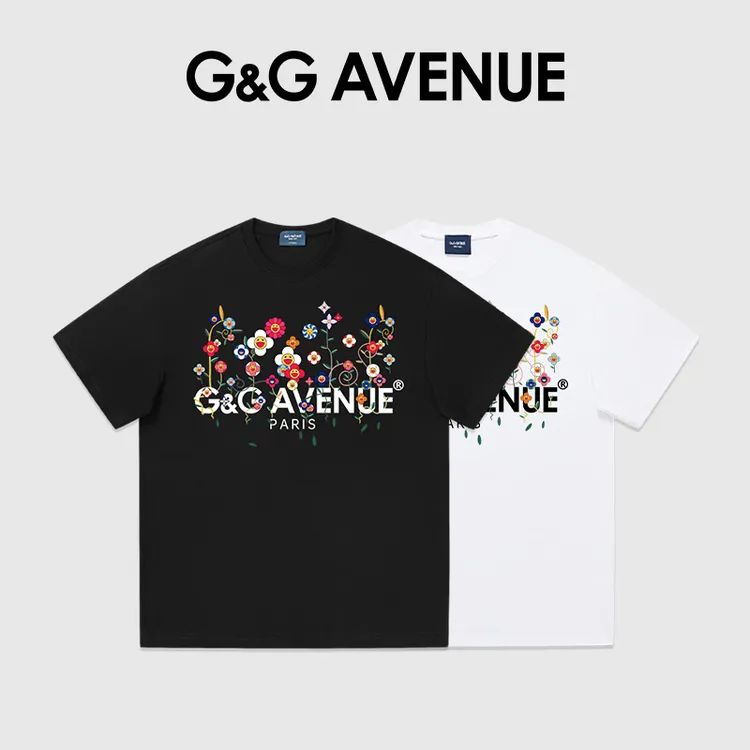 【明星同款】法国G&G AVENUE 轻奢潮牌夏季新款印花短袖T恤男女同款