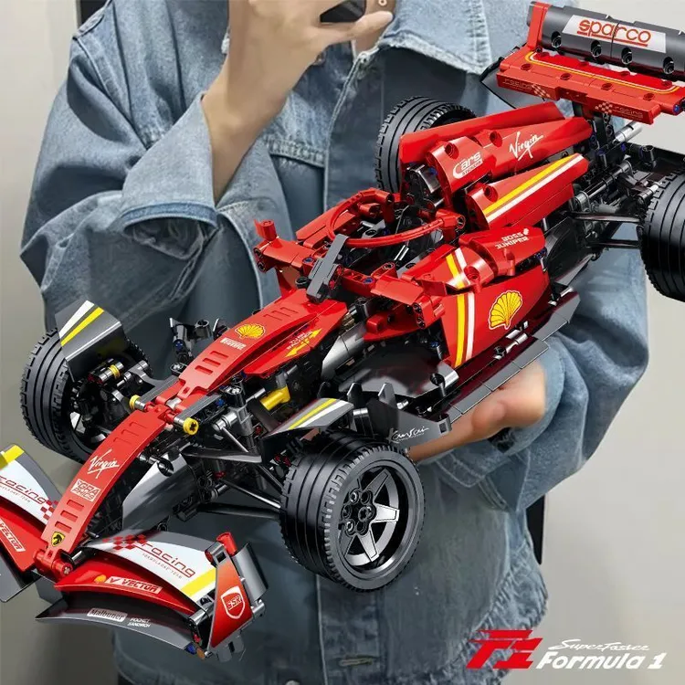 法拉利F1方程式赛车积木跑车男孩拼装益智玩具模型礼物