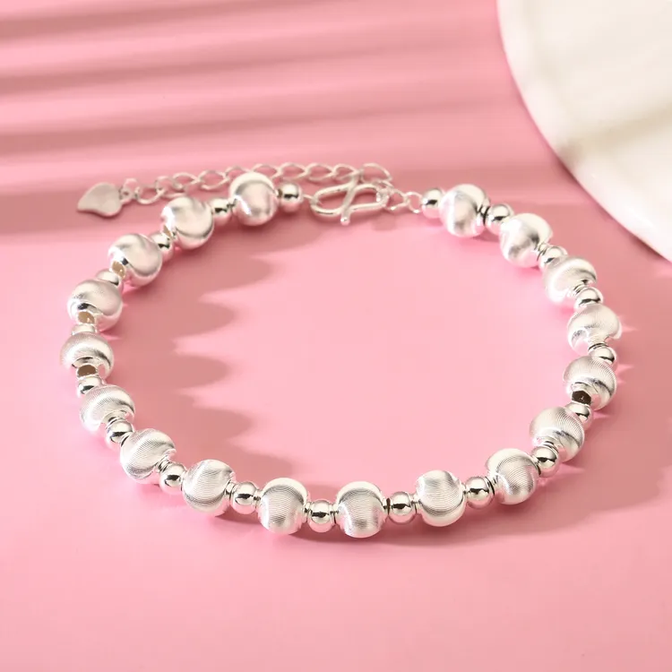 足银手链 足银990女款猫眼珠6mm手链