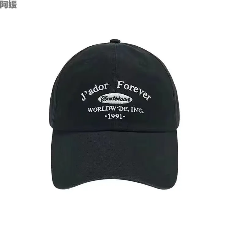 夏季鸭舌帽子女1991字母遮阳透气棒球帽休闲黑色户外运动防晒百搭