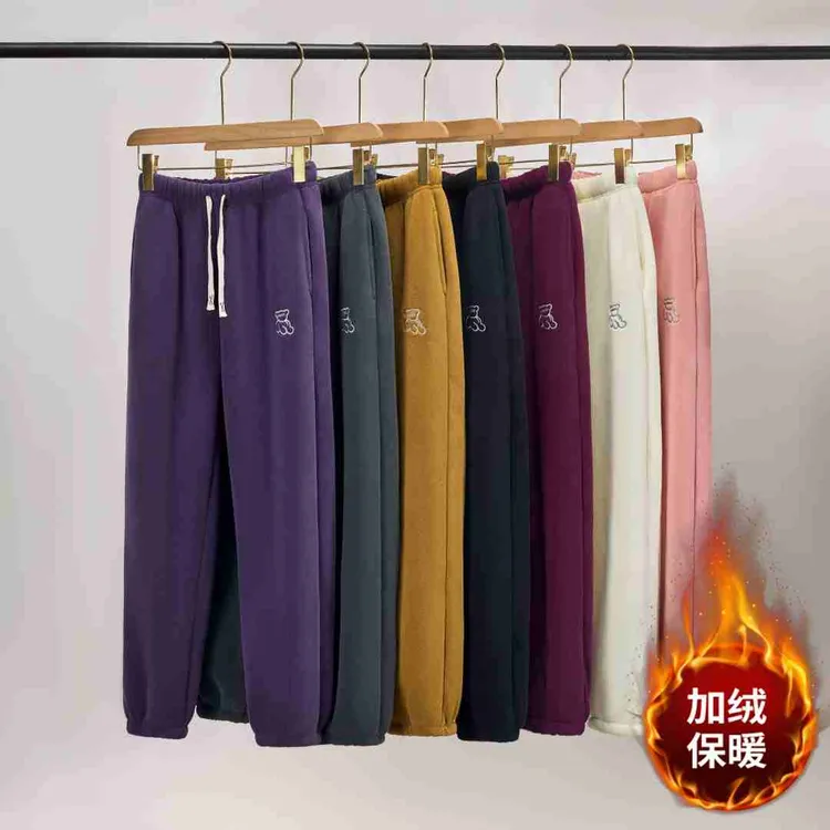 冬季新款加绒加厚保暖一体绒休闲百搭一条过冬时尚外穿暖暖裤