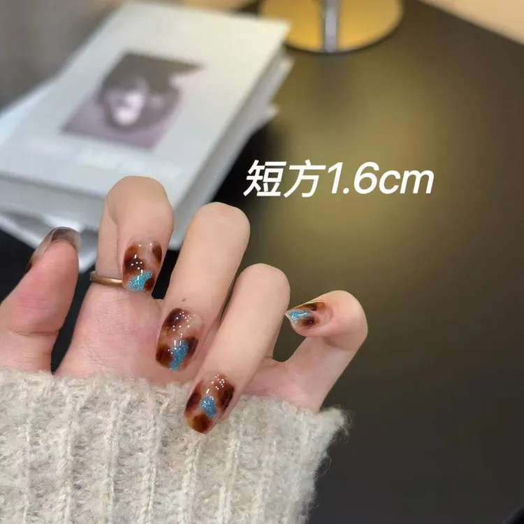 【冰美式】琥珀晕染猫眼显白 美拉德高质量秋季新款ins纯手工穿戴甲