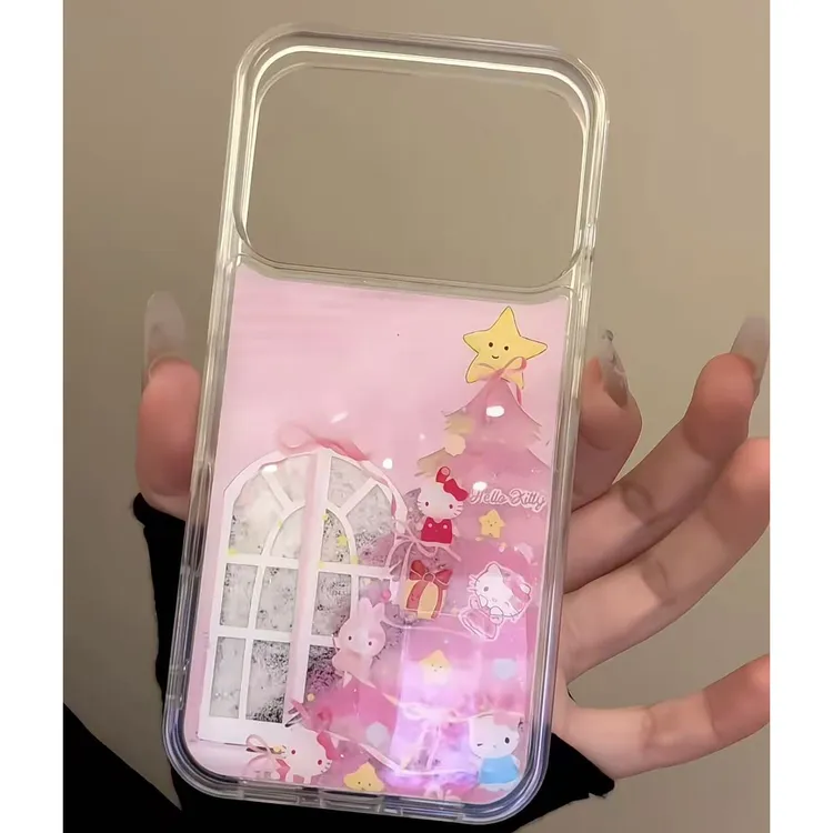 粉圣诞树适用苹果15Pro手机壳13硅胶XSMax/xr/12女16/14p套