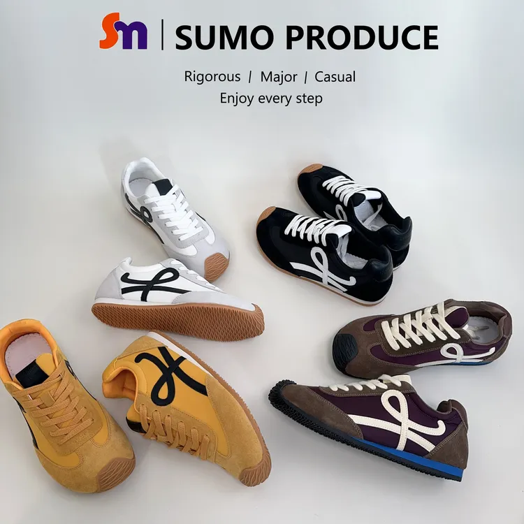 素陌上班夏季春季新款阿甘鞋女真皮时尚鞋百搭平底德训鞋鞋子2592