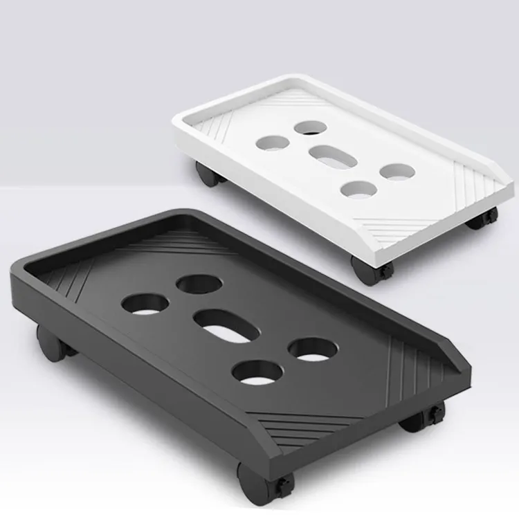 家用主机托架台式机箱移动万向刹车滑轮拖盘底座增高置物架云白新