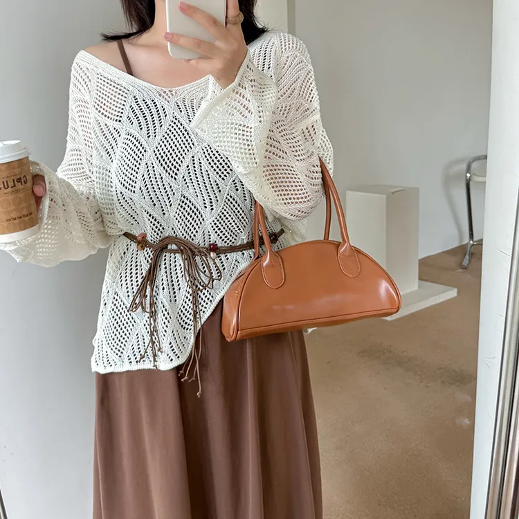 波西米亚风镂空针织罩衫套装大码连衣裙2025秋季胖mm吊带裙两件套