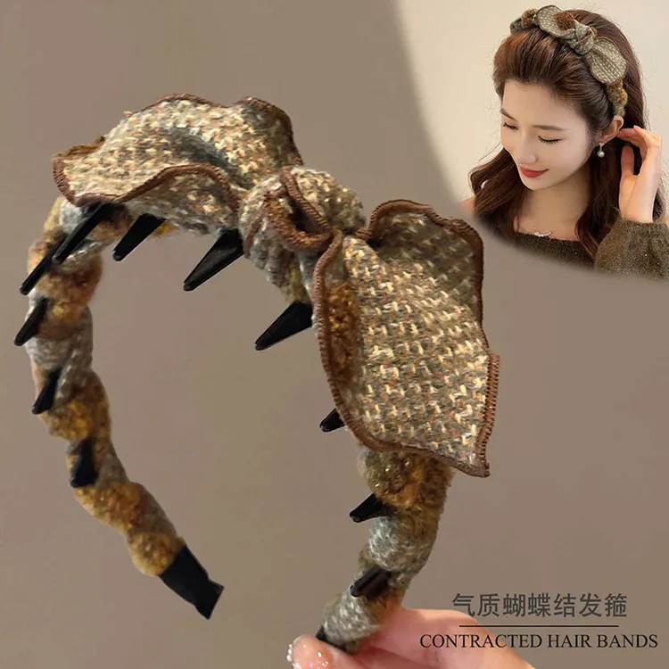 蝴蝶结发箍女高颅顶2025新款秋冬发带洗脸头箍宽边压发卡发捆头饰