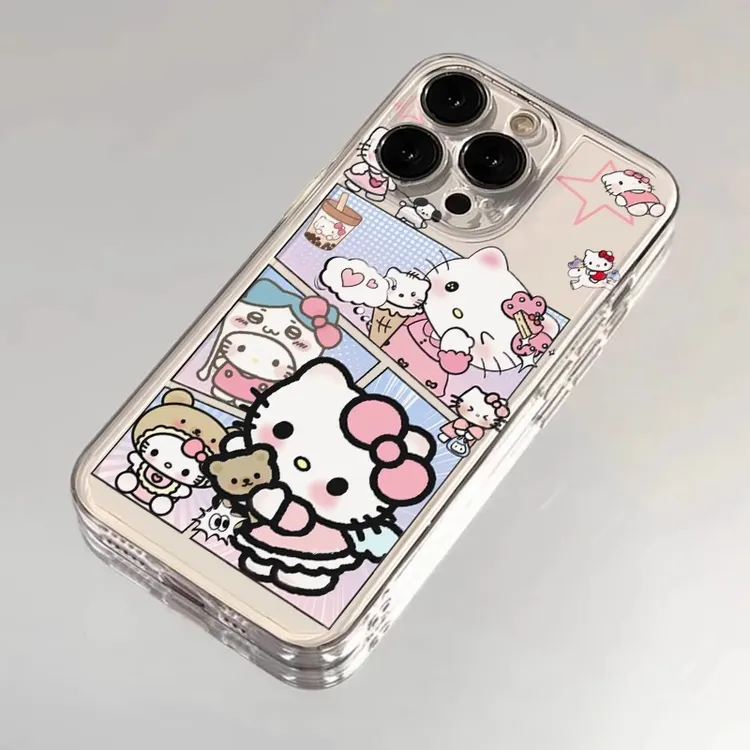 凯蒂猫插画适用苹果16promax新款手机壳iPhone15少女HelloKitty12