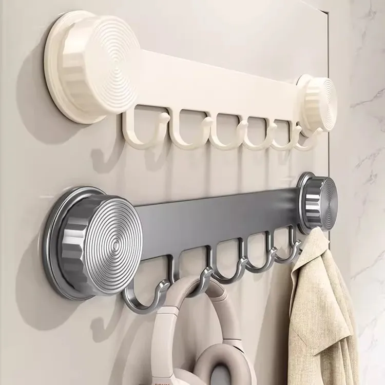 优勤吸盘门后挂钩免打孔粘胶强力浴室排钩置物架入户门收纳挂衣架