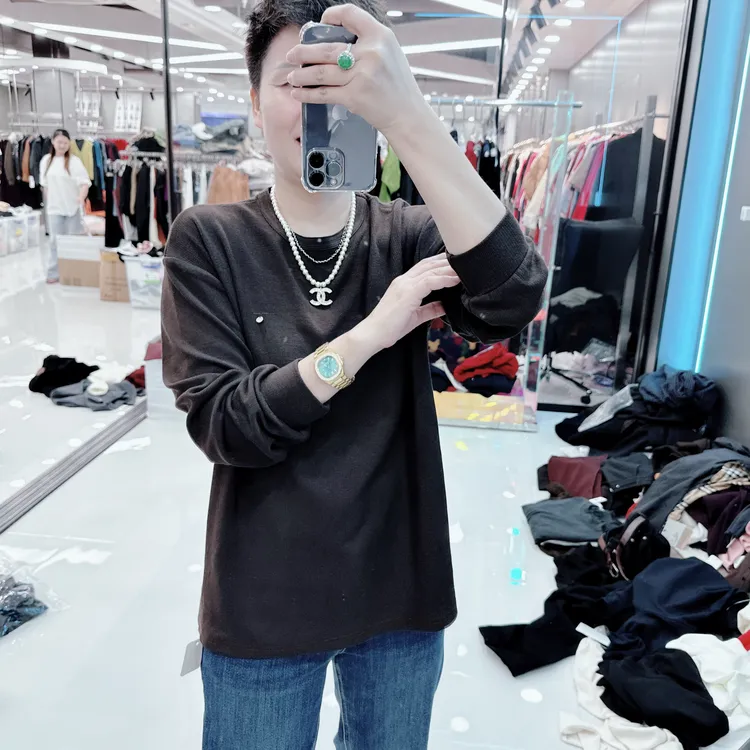 【大版】螺纹圆领加绒高弹力5色上衣3159品