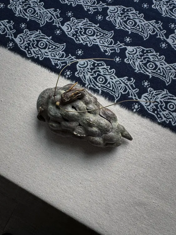 纯铜龙香炉局部贴金箔工艺纯手工雕刻东方之龙盘于团云雾之中茶具