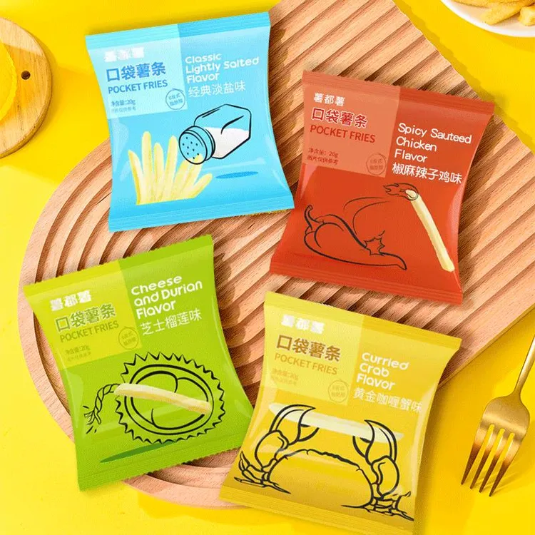 薯都薯口袋薯条20g袋装椒麻辣子鸡味炭烧猪排味酥脆薯条解馋零食