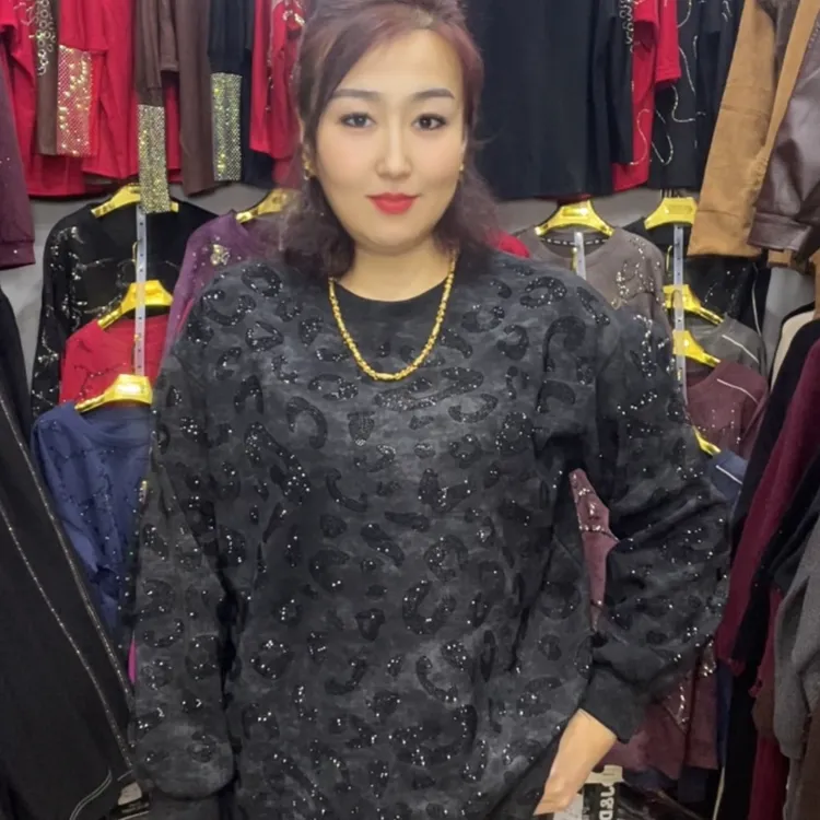 烫钻休闲卫衣长板