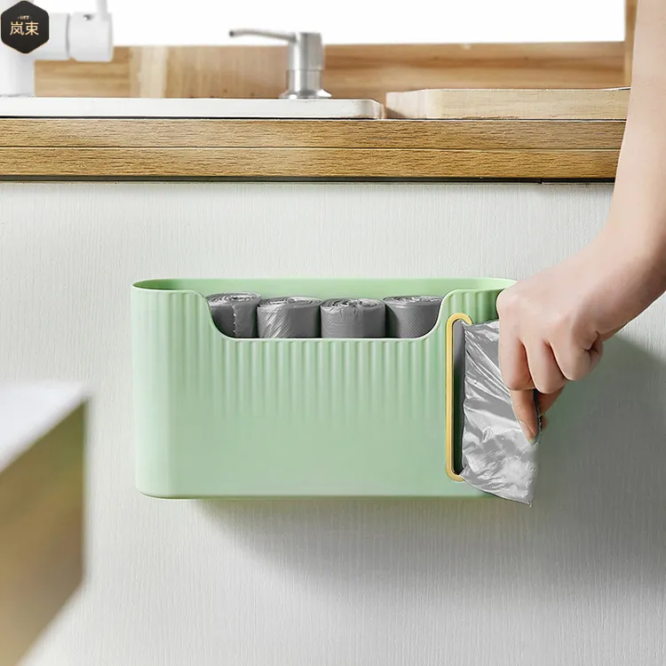 免打孔垃圾袋高颜值收纳筐家用厨房收纳盒抽取垃圾袋储物盒