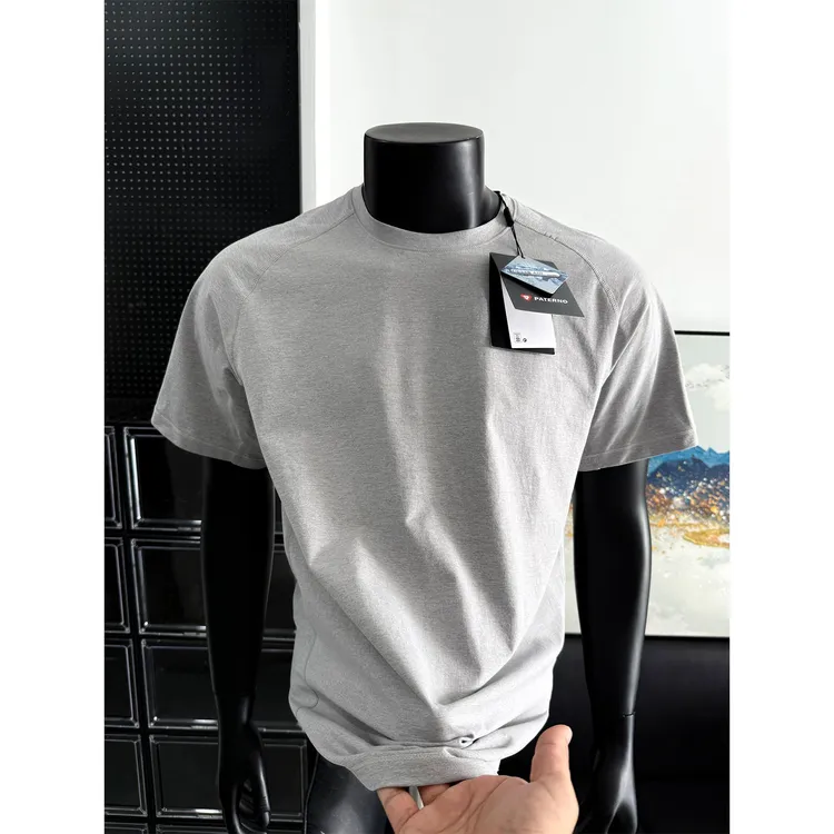 灰色冰丝速干t恤男款夏季内搭吸汗透气运动短袖弹力健身训练半袖