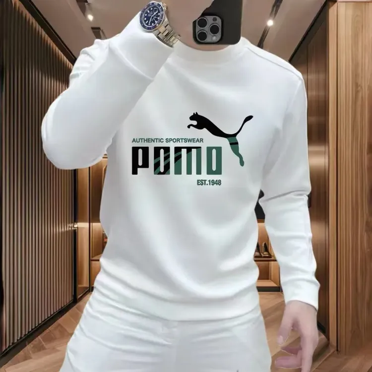 秋冬新款重磅长袖卫衣青年男女款ins潮牌设计图印花宽松圆领打底T