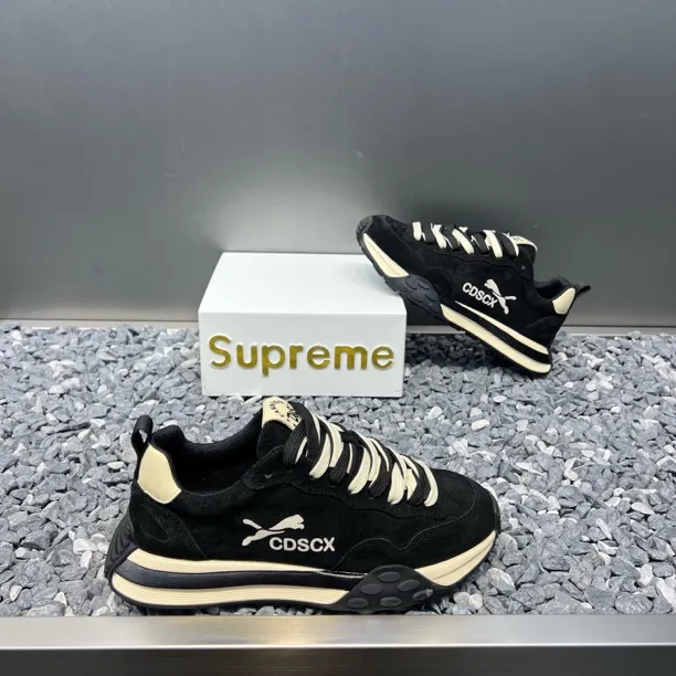 2025秋季磨砂皮拼接老爹鞋设计耐磨透气时尚休闲鞋运动鞋拼接男鞋