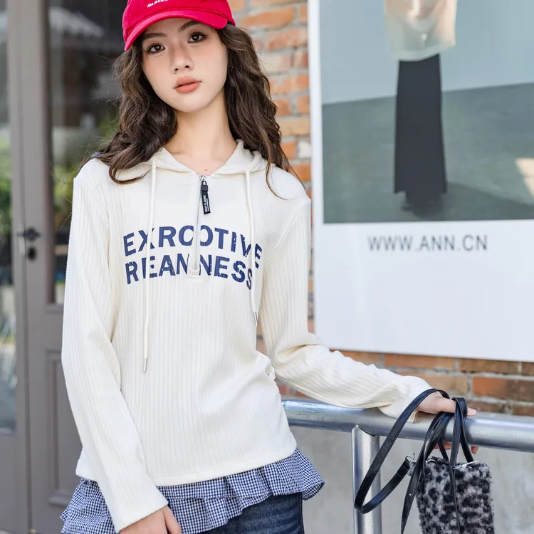 女童秋季新款半拉链打底衫时尚洋气韩版上衣内搭T恤外穿秋装