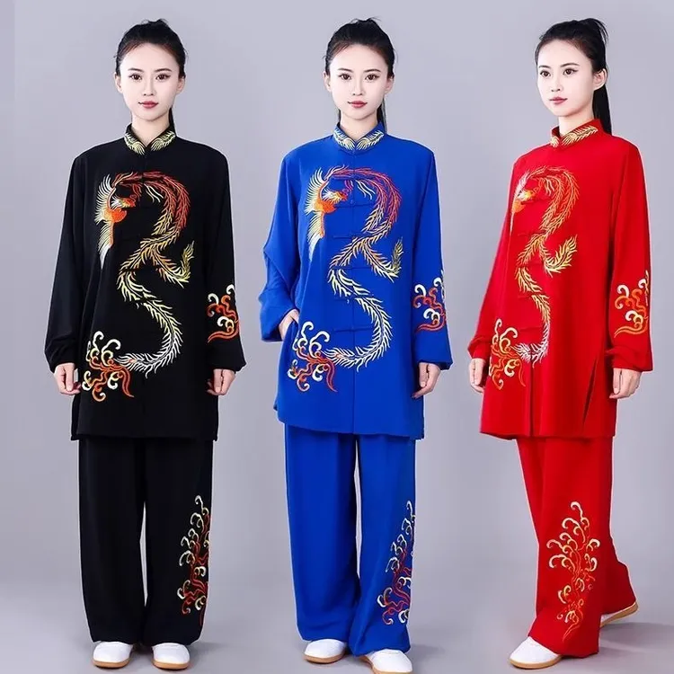 龙拳高端太极服大龙凤凰刺绣武术晨练表演比赛练功服男女八段锦服