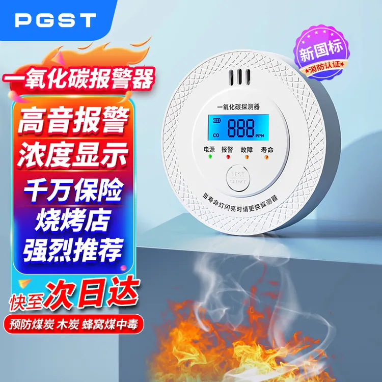 PGST一氧化碳报警器家用泄漏室内蜂窝煤烟煤气煤烟报警器专业检测