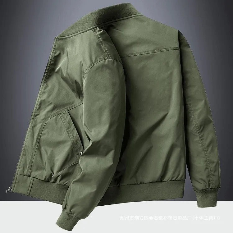 飞行员夹克男春秋季美式休闲防风抗皱免烫耐磨易打理棒球领外套