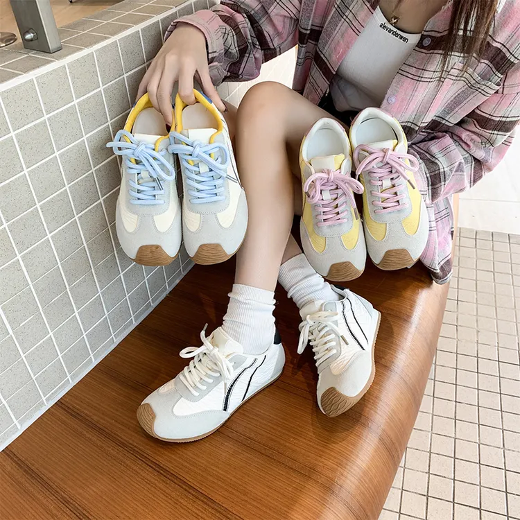 马卡龙德训鞋春季新款休闲百搭轻便阿甘鞋D001