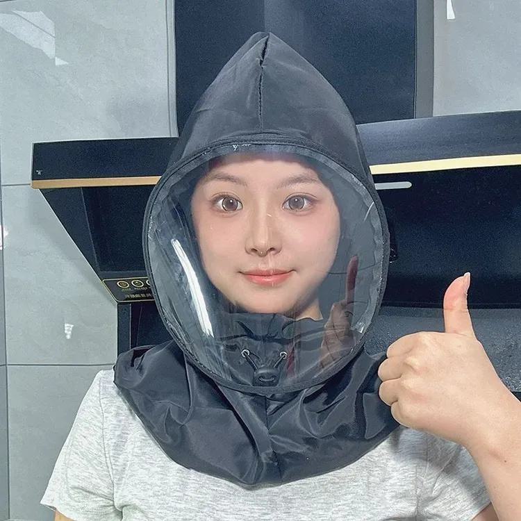 厨房炒菜防油溅全脸防护面罩套头帽女款防尘防飞沫