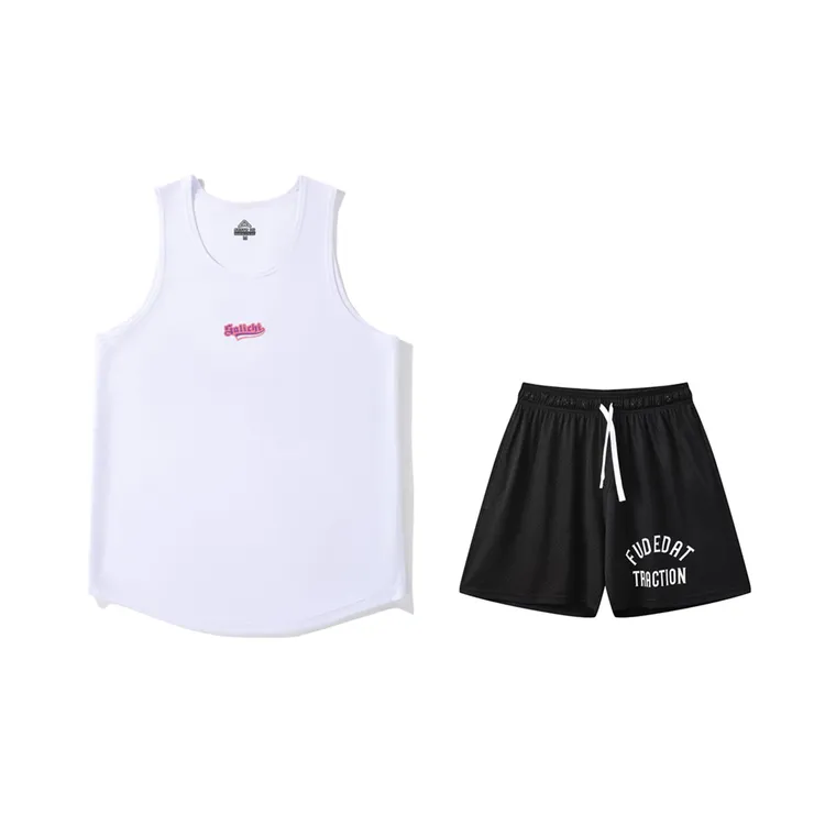 【夏季特惠】夏季速干运动背心套装美式篮球服窄肩健身运动服套装男