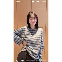 【张静芝】韩国新品~立体狗狗洋气可爱撞色条纹早秋长袖女生T恤