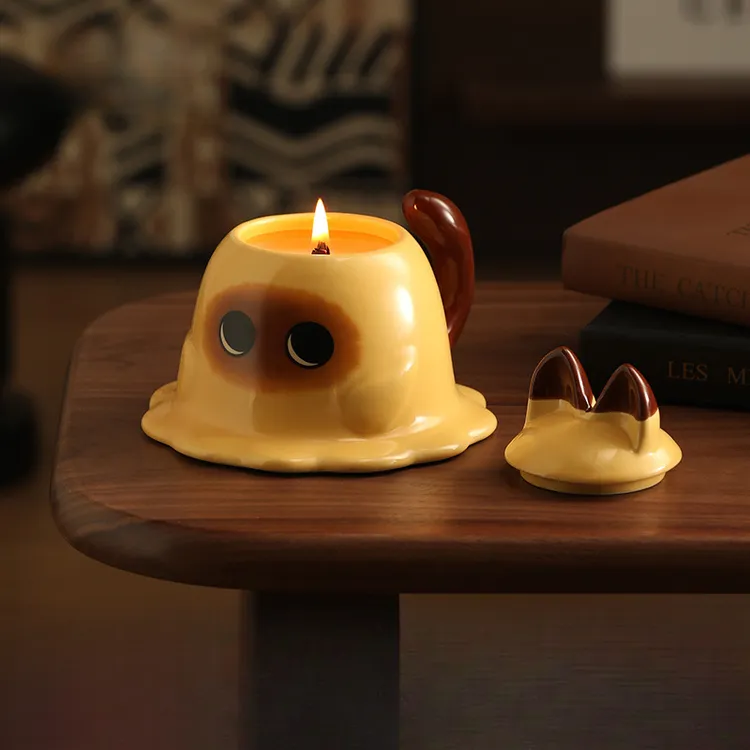 可爱暹罗猫香薰蜡烛马克杯摆件治愈送女生七夕闺蜜生日礼物卧室