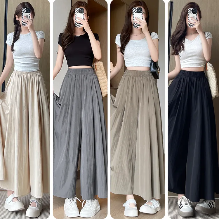 冰丝山本裙裤女夏季薄款2025新款爆款高腰宽松休闲夏天八分阔腿裤