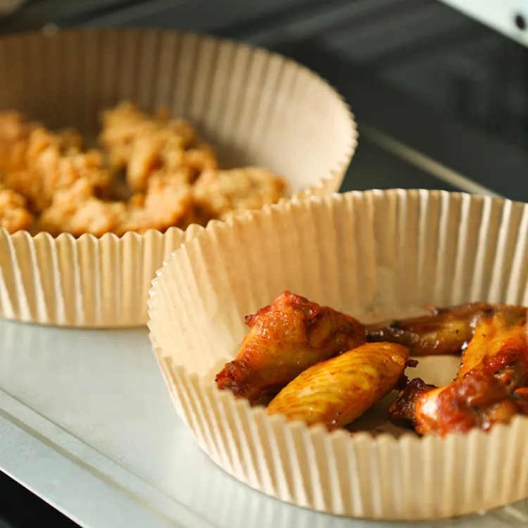 空气炸锅专用纸托盘硅油纸托圆形吸油纸食物垫纸烤烘焙一次性家用