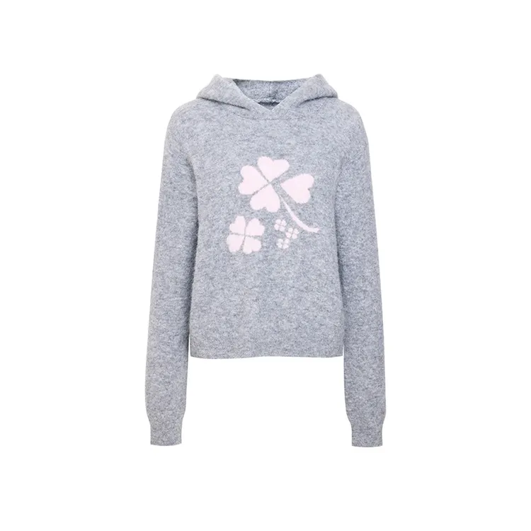 TRACYCHU羊驼肯豆连帽针织毛衣卫衣抖音双十一百搭舒适款秋冬新款