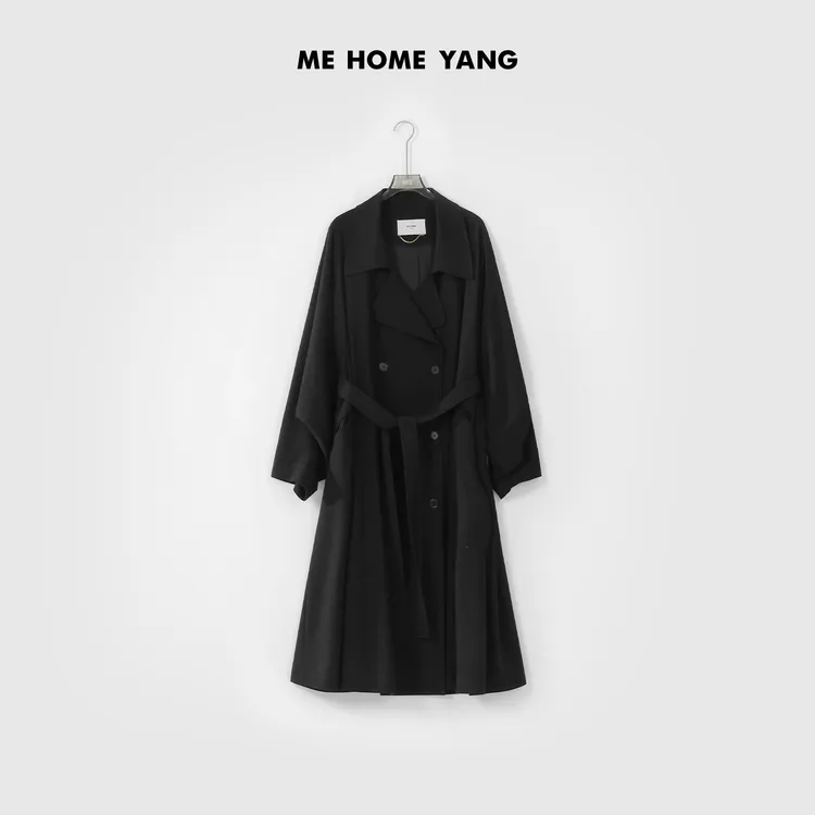 ME【黑绷带风衣】设计师高定新款百搭休闲经典风衣MEQA0199
