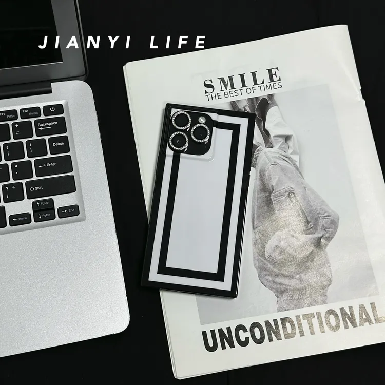 高颜值个性方形适用苹果16手机壳15promax防摔14镜头保护膜13全包