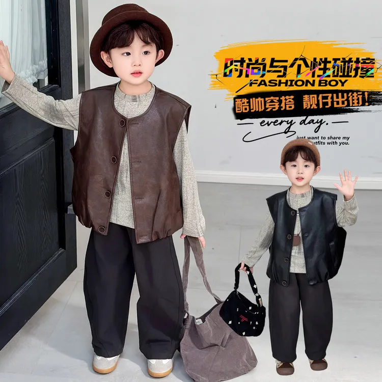 2025男童洋气时尚出街帅气休闲秋季韩版套装