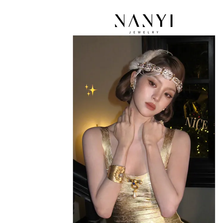 南一｜明星同款欧阳娜娜 盖茨比复古奢华头饰