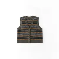 今婷秋冬韩系时尚小众简约百搭气质V领无袖毛衫马甲-J25401350   