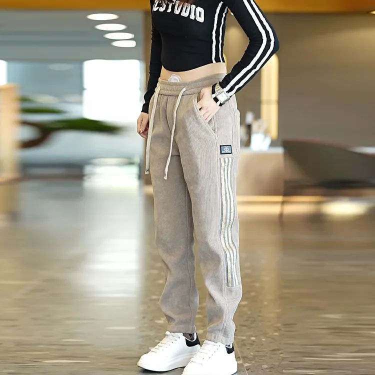 春季季新款针织卫裤博奥绒休闲裤加厚男春季裤子潮流【有加绒】商品图