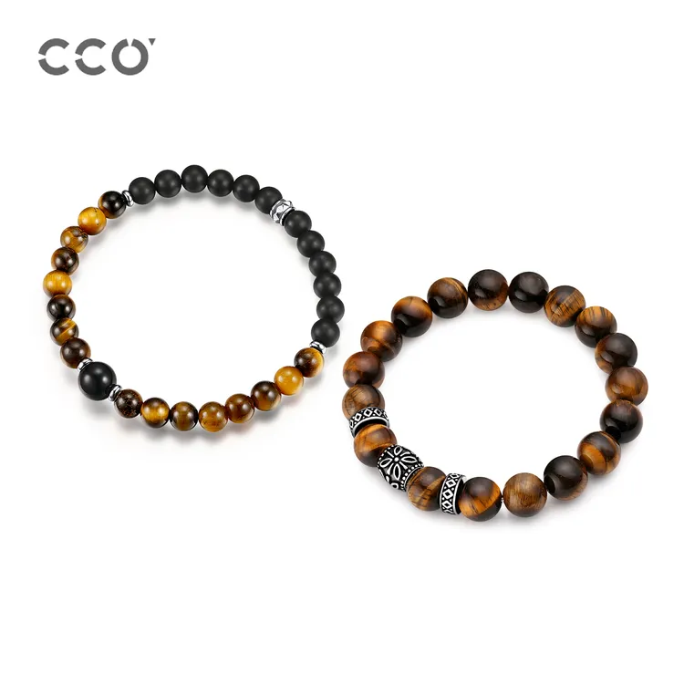 Cirocco 合金仿水晶手链 手串两件套04男士手链叠戴组合小众礼物
