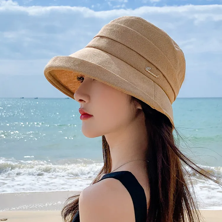 帽子女春夏季出游可折叠渔夫帽休闲百搭太阳帽防晒遮阳帽礼帽D263