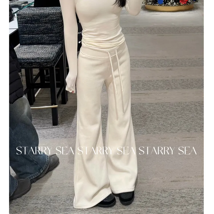 PP 【过冬神裤】加绒牛奶丝高腰休闲阔腿裤#PP0180KZ