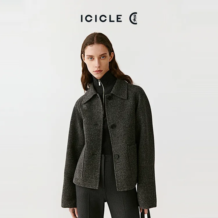 【9.26上新】ICICLE之禾25早秋新品强缩混纺双面粗呢双面呢外套0761