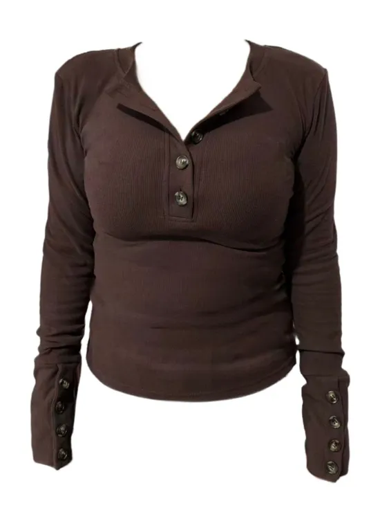 Amy家 微胖mm纯欲风亨利V领长袖打底衫T恤女秋冬内搭显瘦辣妹上衣