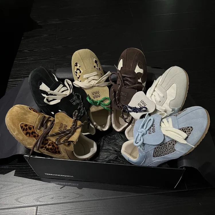 [珍姐] XIAKAN  内增高小众设计感豹纹德训鞋女复古百搭休闲