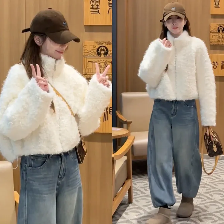 小个子高级感立领毛毛短款外套女装秋冬韩系爆款时尚超好看上衣