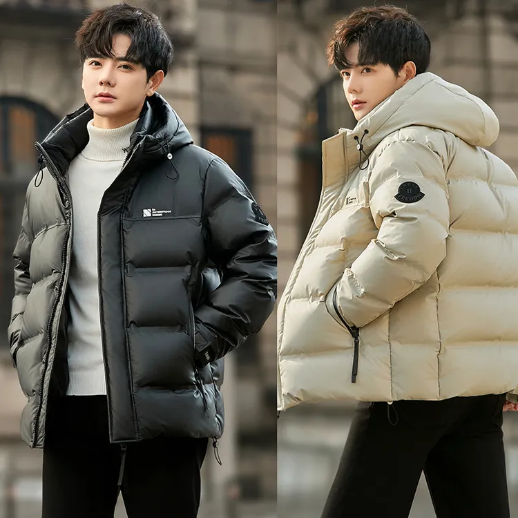 冬季新品新国标白鸭5.0高定免洗高充绒量男士连帽羽绒服外套W998