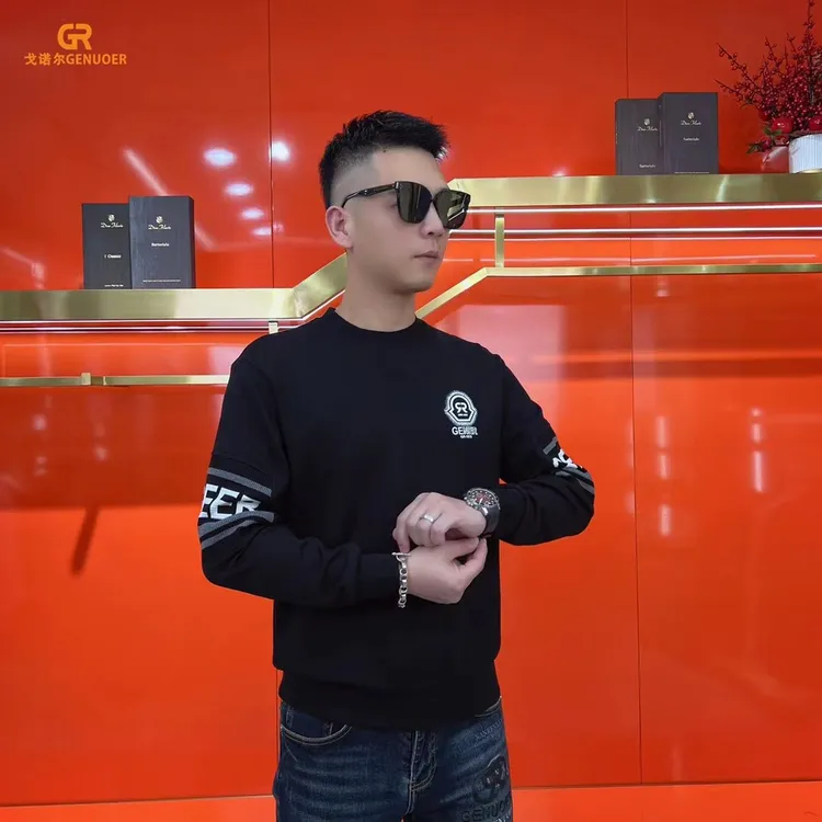 戈诺尔男装秋冬卫衣时尚潮流百搭高端帅气圆领长袖